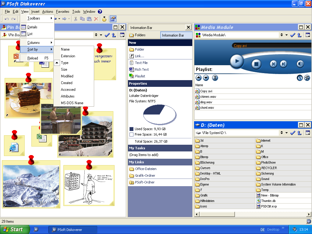Screenshot von PSoft Diskoverer, Stand Dezember 2003